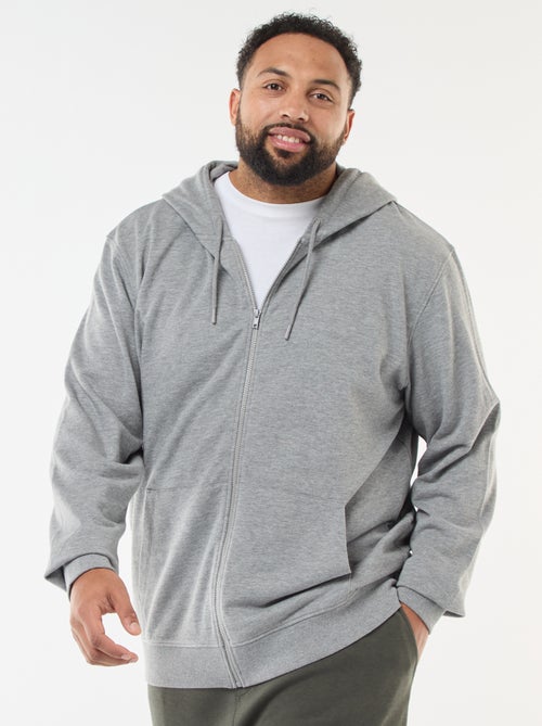 Einfarbiges Kapuzen-Sweatshirt mit Reissverschluss - Kiabi