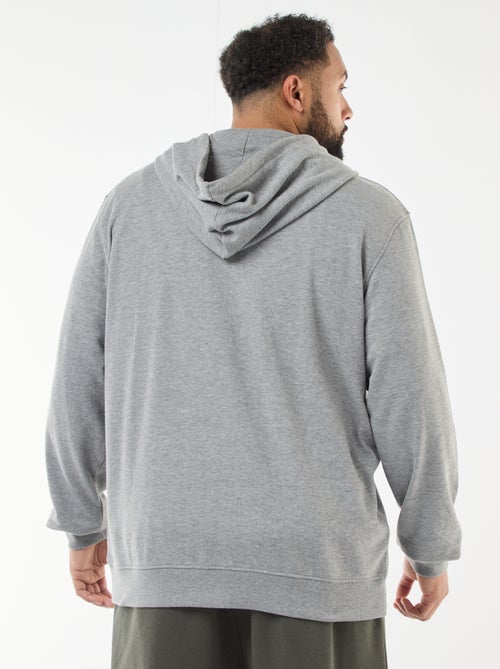Einfarbiges Kapuzen-Sweatshirt mit Reissverschluss - Kiabi