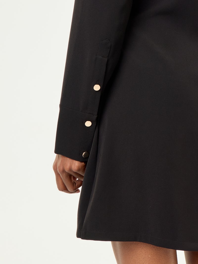 Einfarbiges Kleid mit goldenen Details Noir - Kiabi