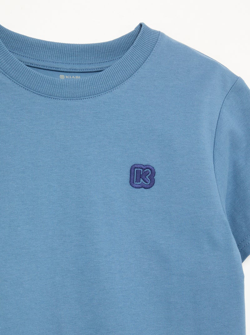 Einfarbiges Kurzarm-T-Shirt für Kinder - Kiabi Blau - Kiabi
