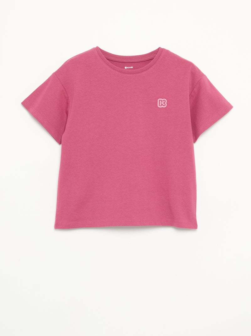 Einfarbiges Kurzarm-T-Shirt für Kinder - Kiabi Rosa - Kiabi