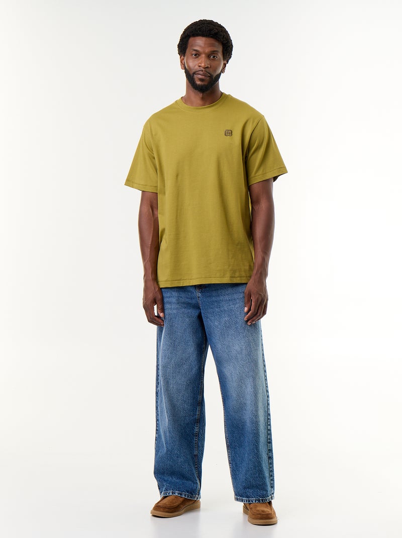Einfarbiges Kurzarm-T-Shirt im Comfort Fit – Kiabi Grün - Kiabi