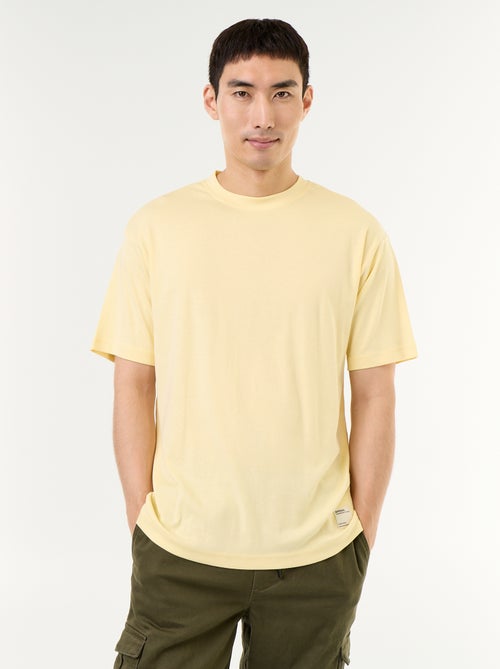 Einfarbiges Kurzarm-T-Shirt mit Rundhalsausschnitt - Kiabi