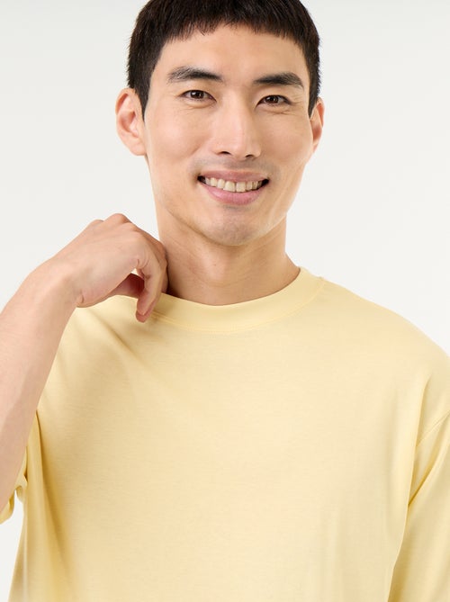 Einfarbiges Kurzarm-T-Shirt mit Rundhalsausschnitt - Kiabi