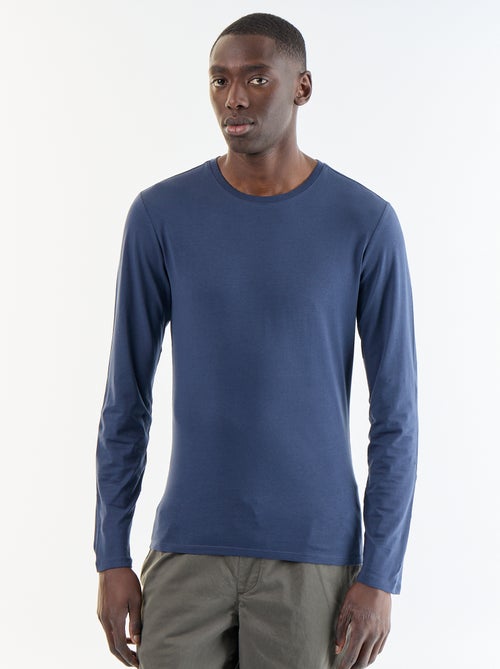 Einfarbiges Langarm-T-Shirt - Kiabi