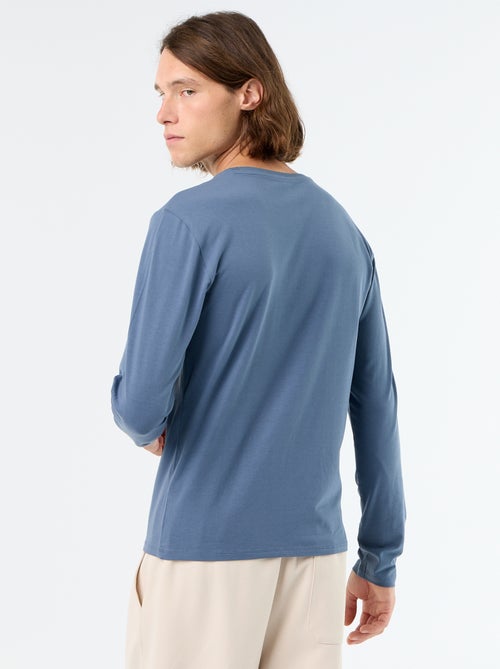 Einfarbiges Langarm-T-Shirt - Kiabi