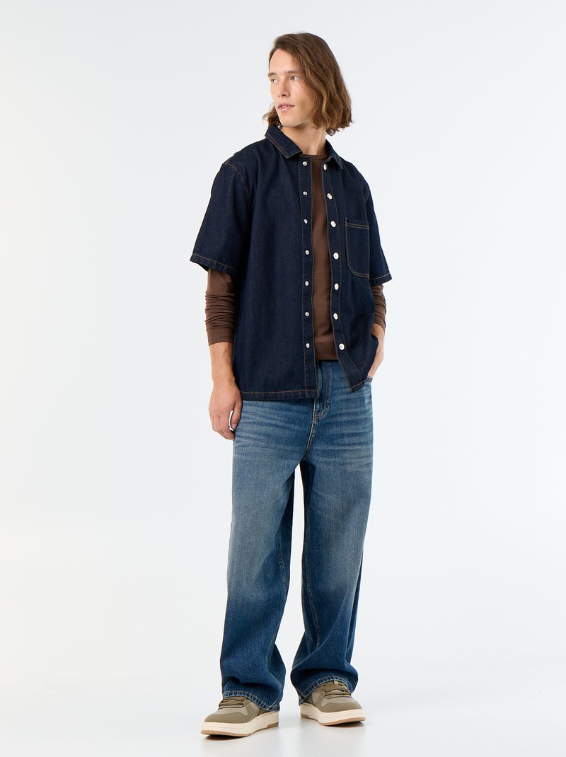 Einfarbiges Langarm-T-Shirt Marron - Kiabi