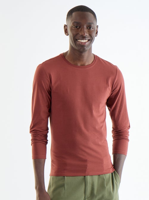 Einfarbiges Langarm-T-Shirt - Kiabi