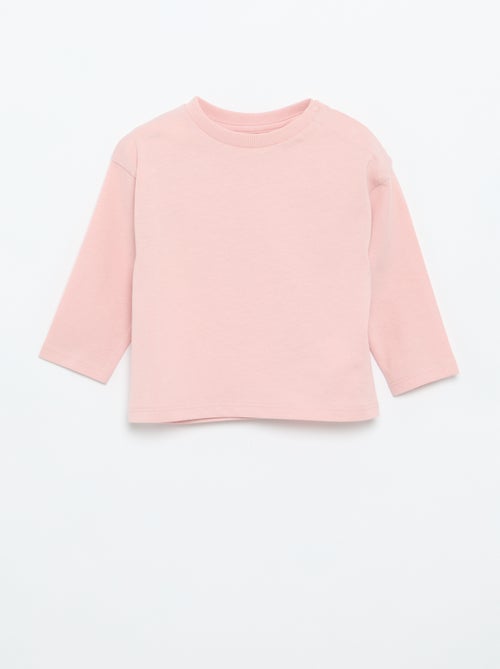 Einfarbiges Langarm-T-Shirt - Kiabi