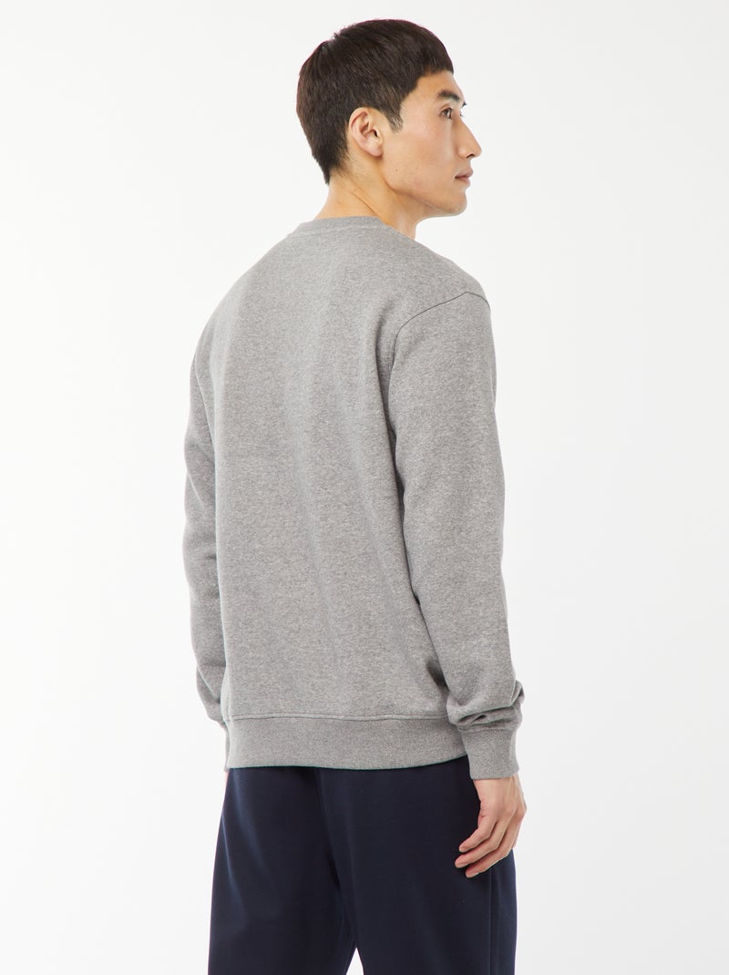 Einfarbiges Molton-Sweatshirt mit Rundhalsausschnitt Grau - Kiabi
