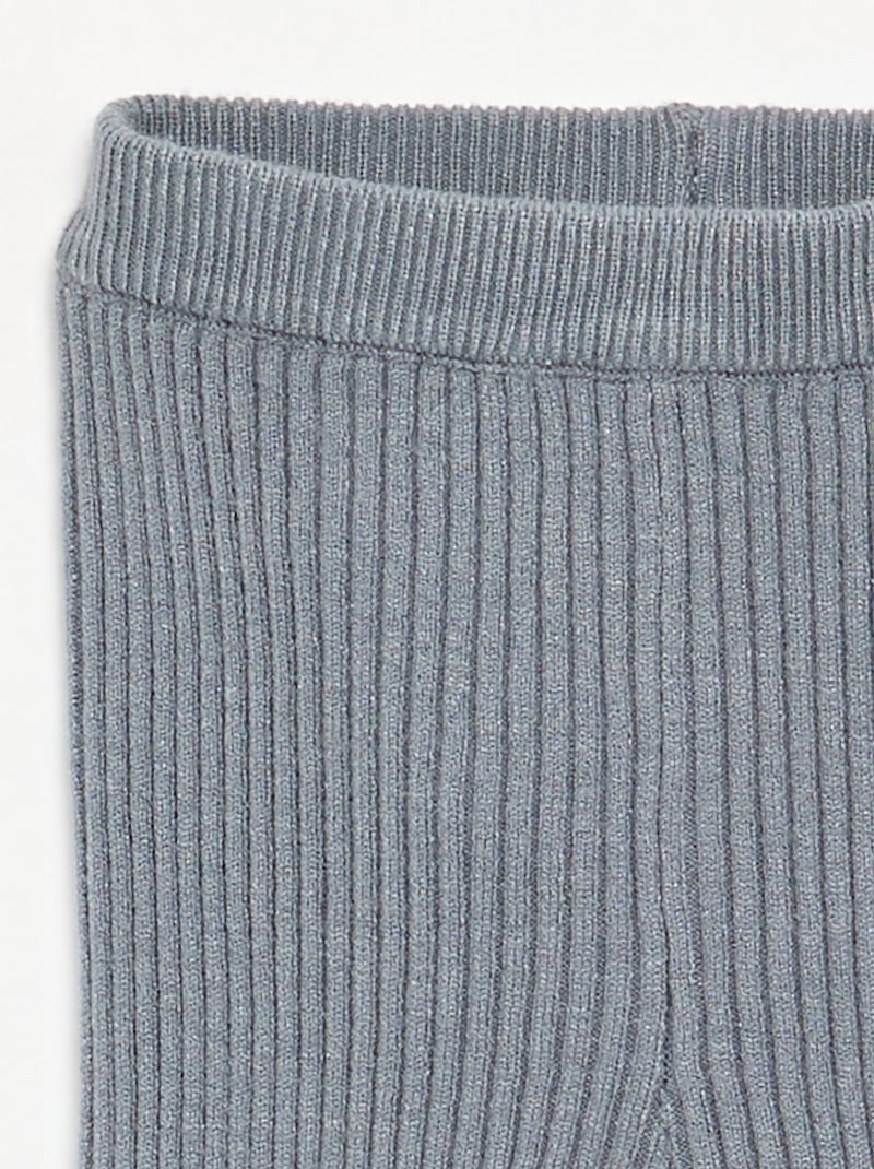 Einfarbiges Rippstrick-Legging Blau - Kiabi