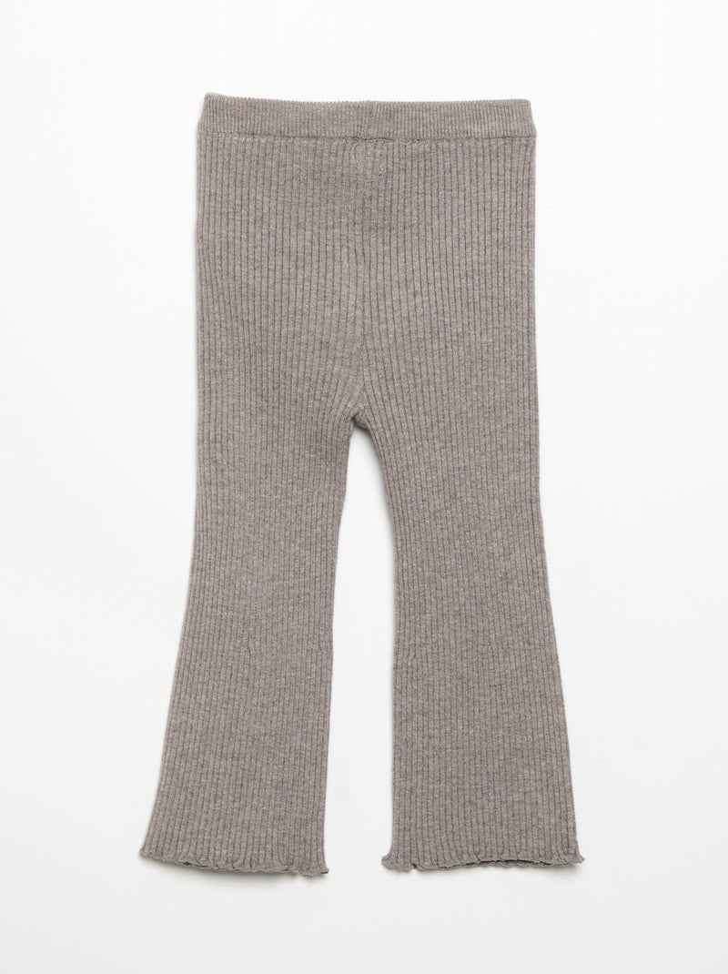 Einfarbiges Rippstrick-Legging Braun - Kiabi