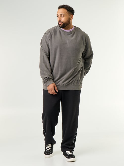 Einfarbiges Rippstrick-Sweatshirt - Kiabi
