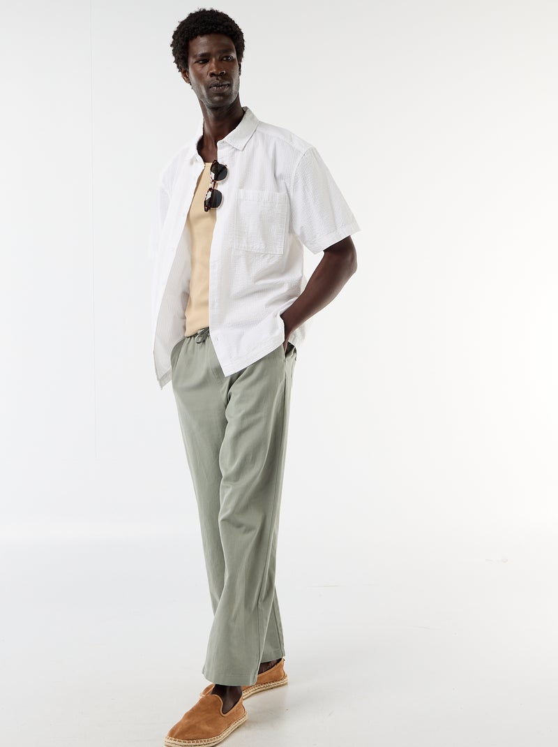 Einfarbiges Rippstrick-Tanktop Beige - Kiabi