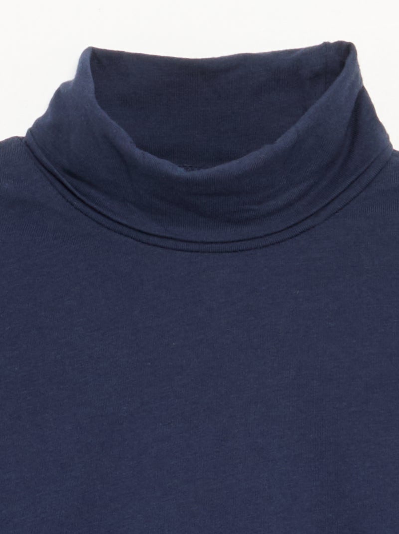 Einfarbiges Rollkragen-Shirt Bleu - Kiabi