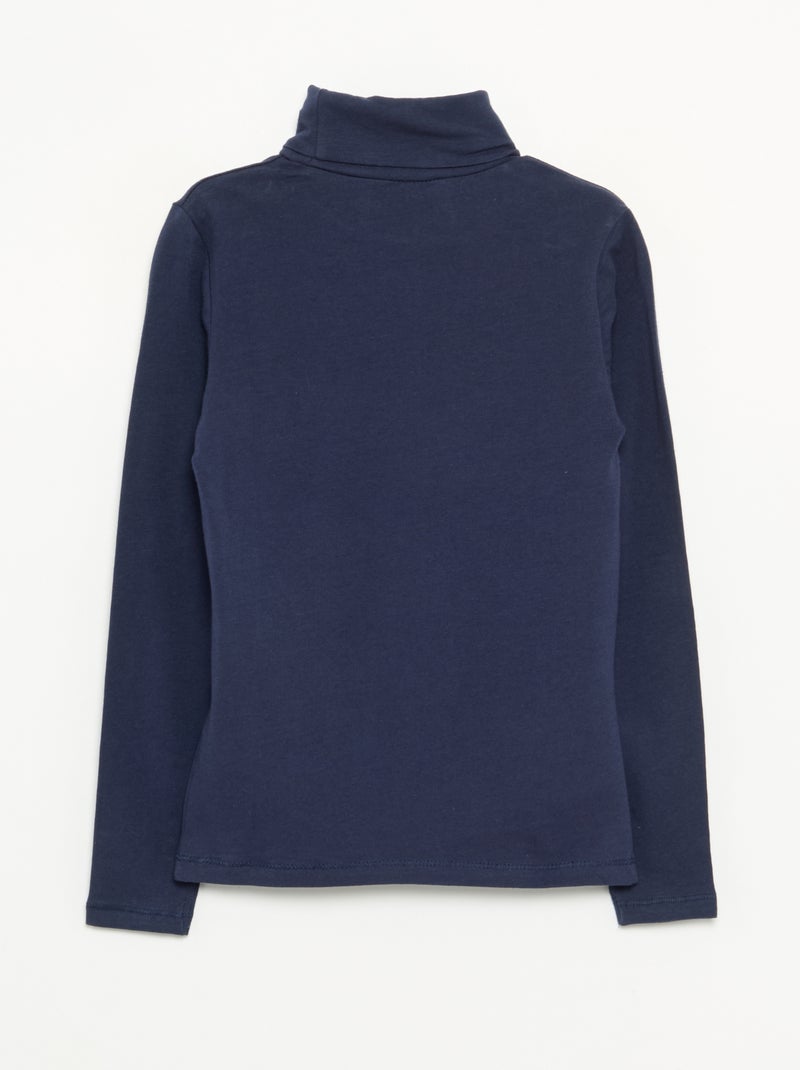 Einfarbiges Rollkragen-Shirt Bleu - Kiabi