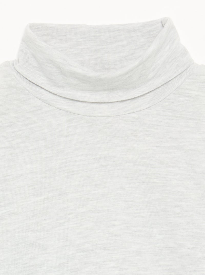 Einfarbiges Rollkragen-Shirt Gris - Kiabi