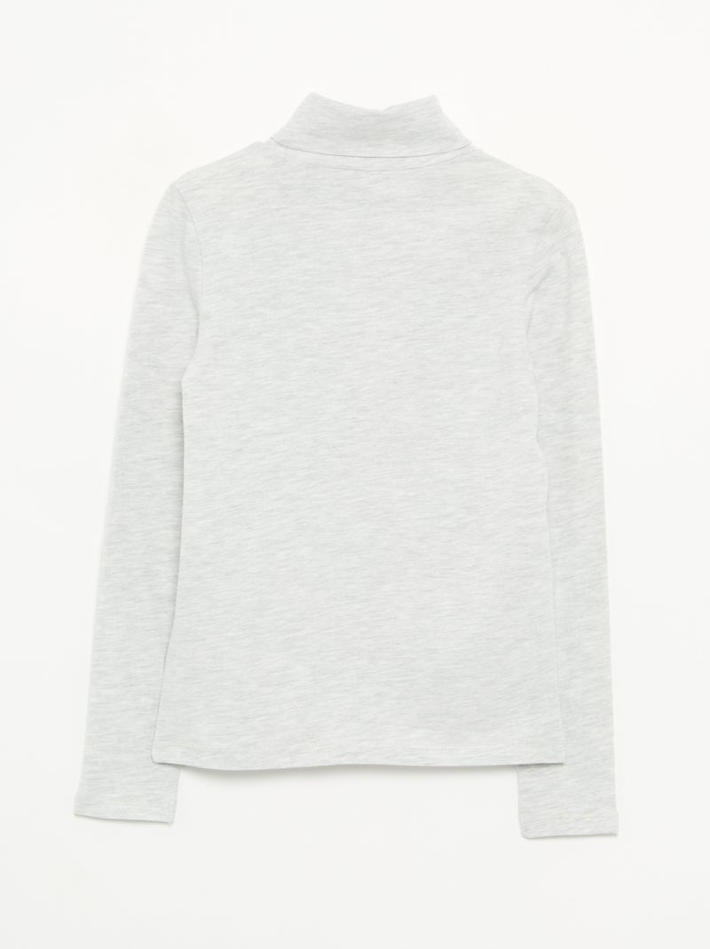Einfarbiges Rollkragen-Shirt Gris - Kiabi