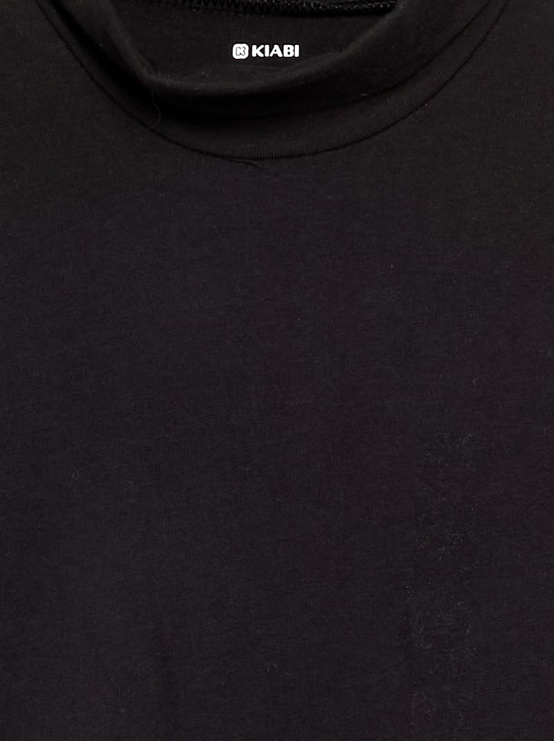 Einfarbiges Rollkragen-Shirt Noir - Kiabi