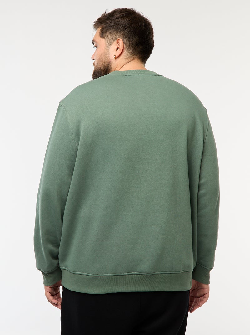 Einfarbiges Rundhals-Sweatshirt Grün - Kiabi
