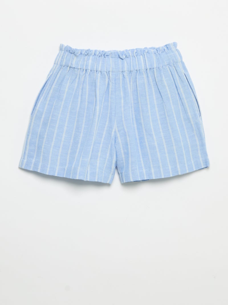 Einfarbiges Short mit Zierschleife Blau - Kiabi