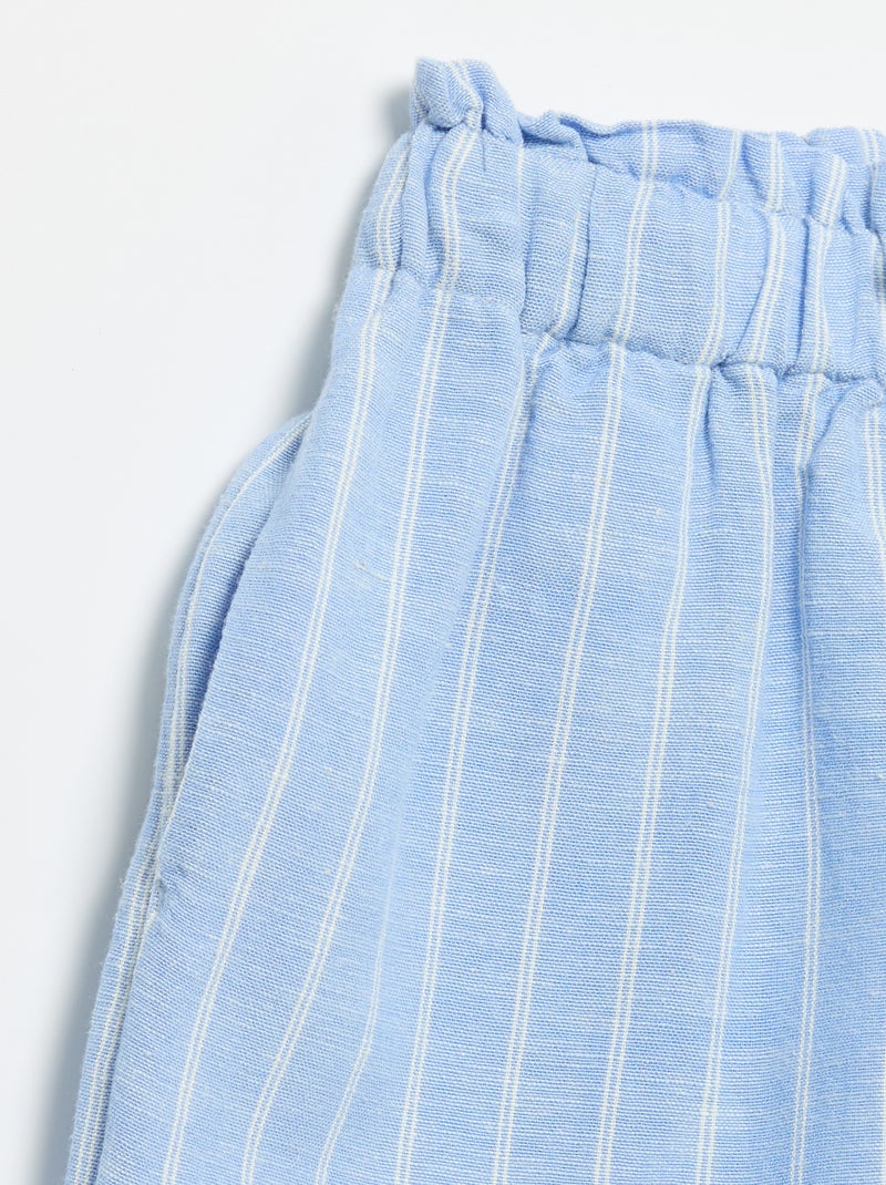Einfarbiges Short mit Zierschleife Blau - Kiabi