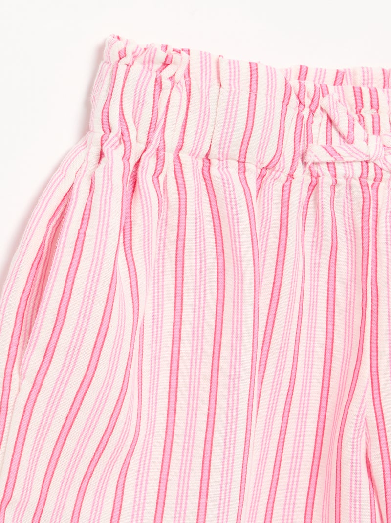 Einfarbiges Short mit Zierschleife Rosa - Kiabi