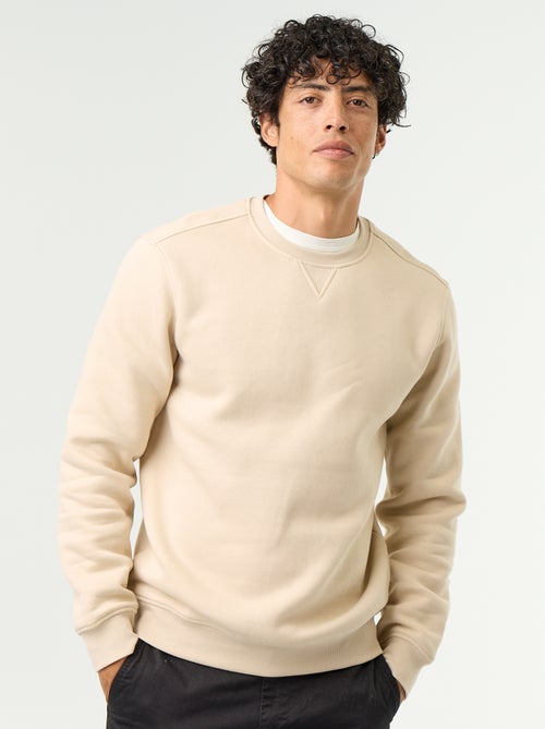 Einfarbiges Sweatshirt aus angerautem Molton - Kiabi