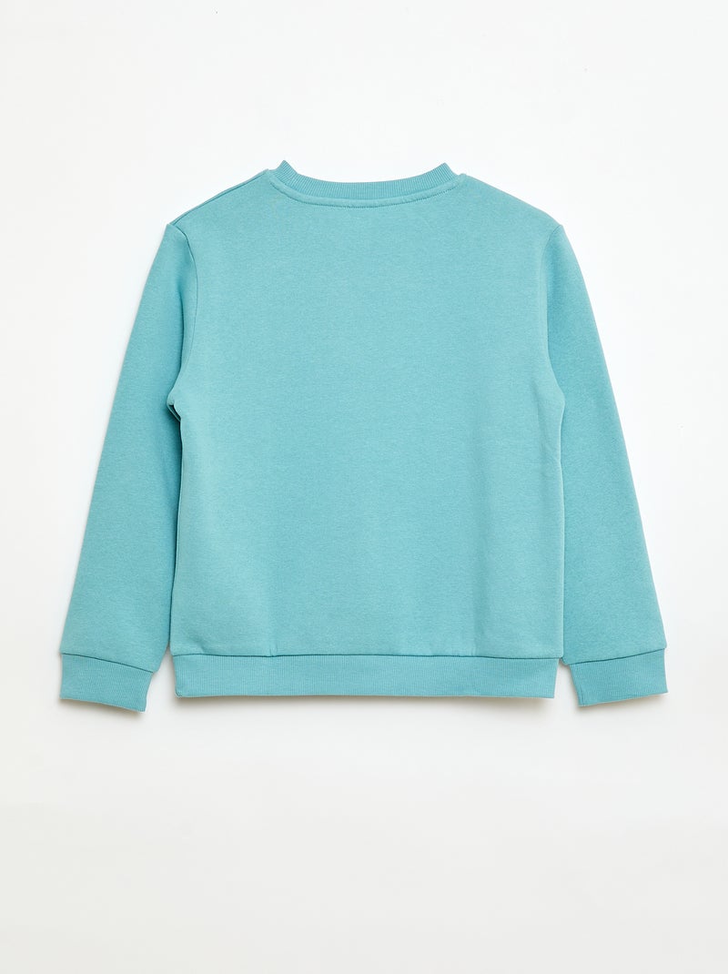 Einfarbiges Sweatshirt aus angerautem Molton Blau - Kiabi