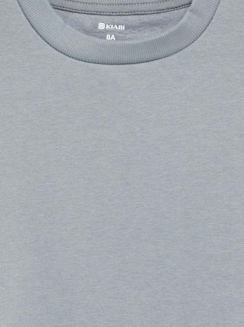 Einfarbiges Sweatshirt aus angerautem Molton Blau - Kiabi