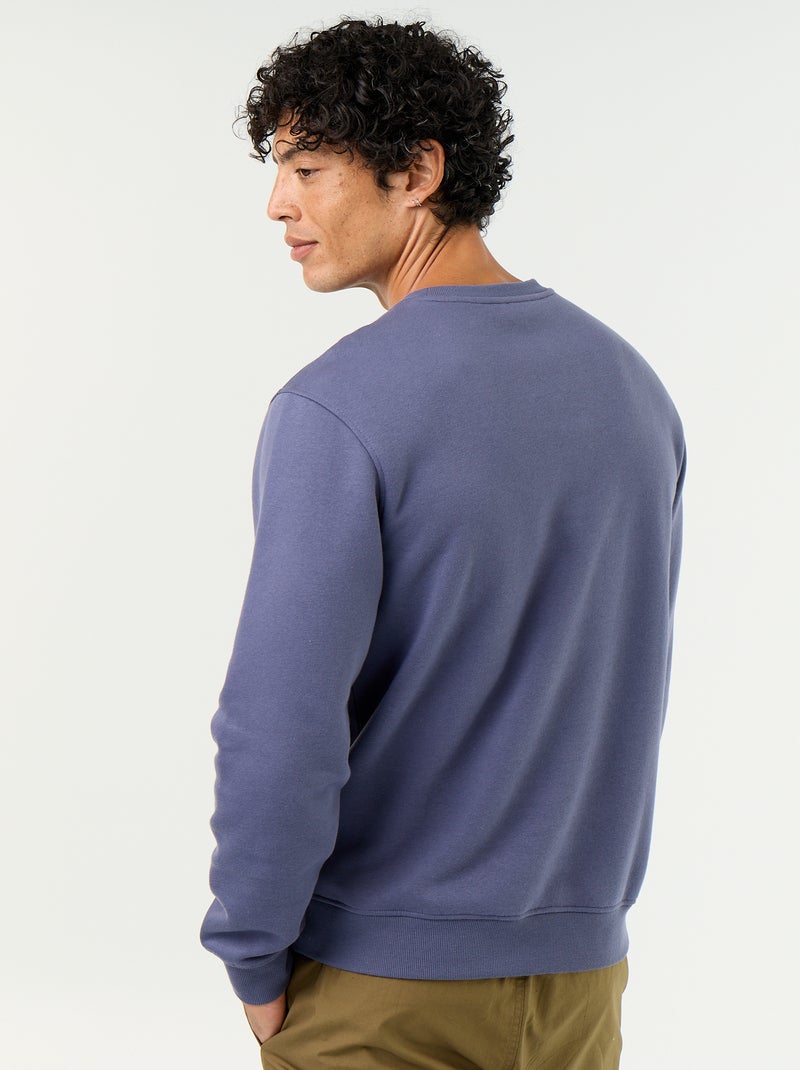 Einfarbiges Sweatshirt aus angerautem Molton Bleu - Kiabi
