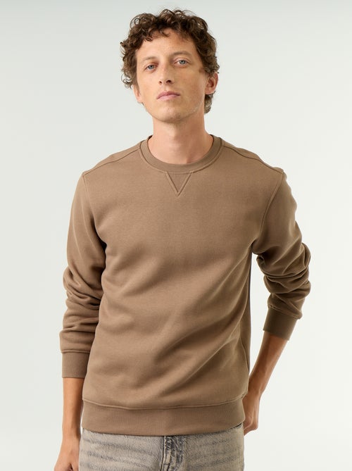Einfarbiges Sweatshirt aus angerautem Molton - Kiabi