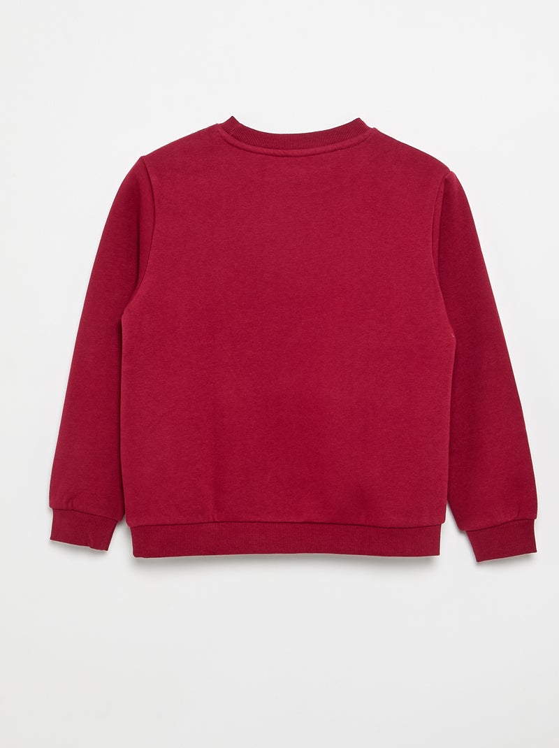 Einfarbiges Sweatshirt aus angerautem Molton Rot - Kiabi