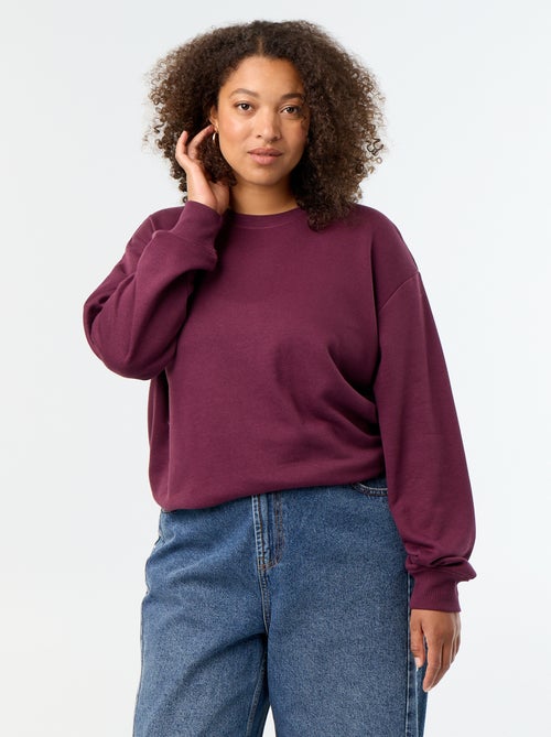 Einfarbiges Sweatshirt mit Rundhalsausschnitt aus French Terry - Kiabi