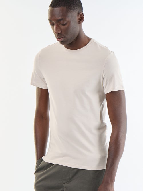Einfarbiges T-Shirt - Slim Fit - Kiabi
