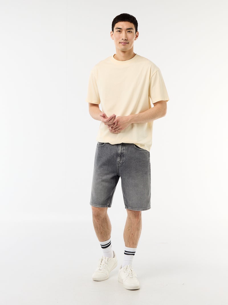 Einfarbiges T-Shirt im Comfort Fit / Oversize-Look Beige - Kiabi