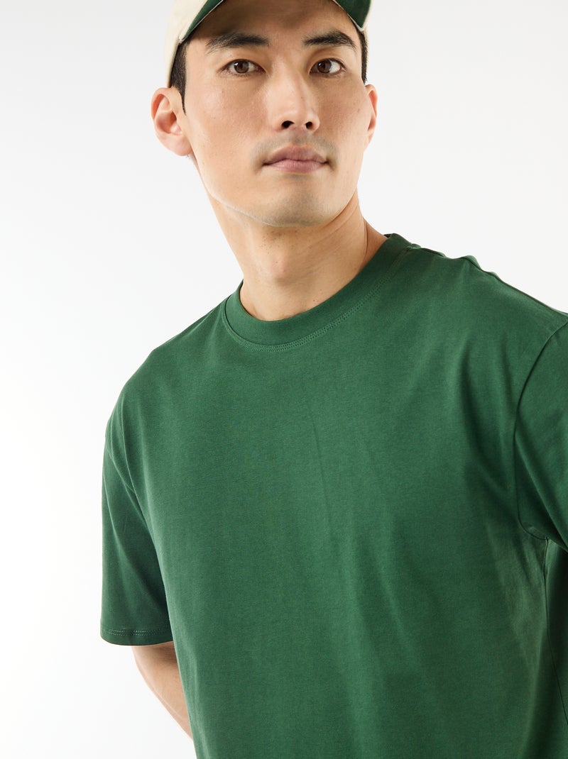 Einfarbiges T-Shirt im Comfort Fit / Oversize-Look Grün - Kiabi