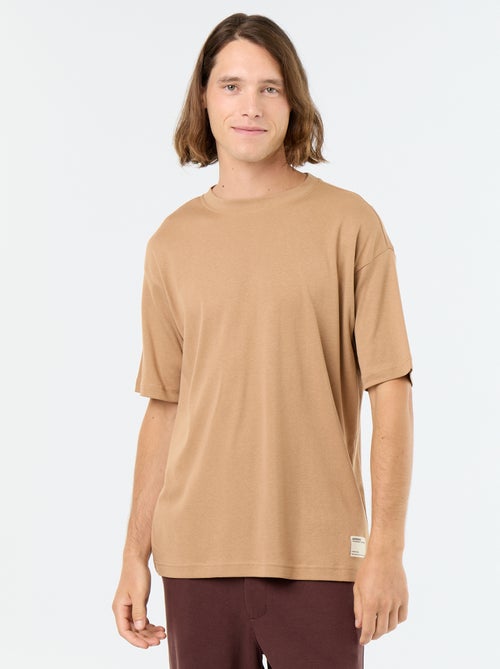 Einfarbiges T-Shirt mit kurzen Ärmeln und Rundhalsausschnitt - Kiabi