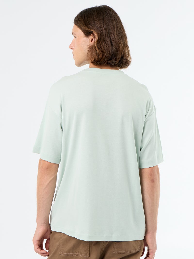 Einfarbiges T-Shirt mit kurzen Ärmeln und Rundhalsausschnitt Bleu - Kiabi