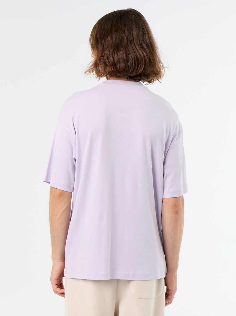 Einfarbiges T-Shirt mit kurzen Ärmeln und Rundhalsausschnitt Rose - Kiabi