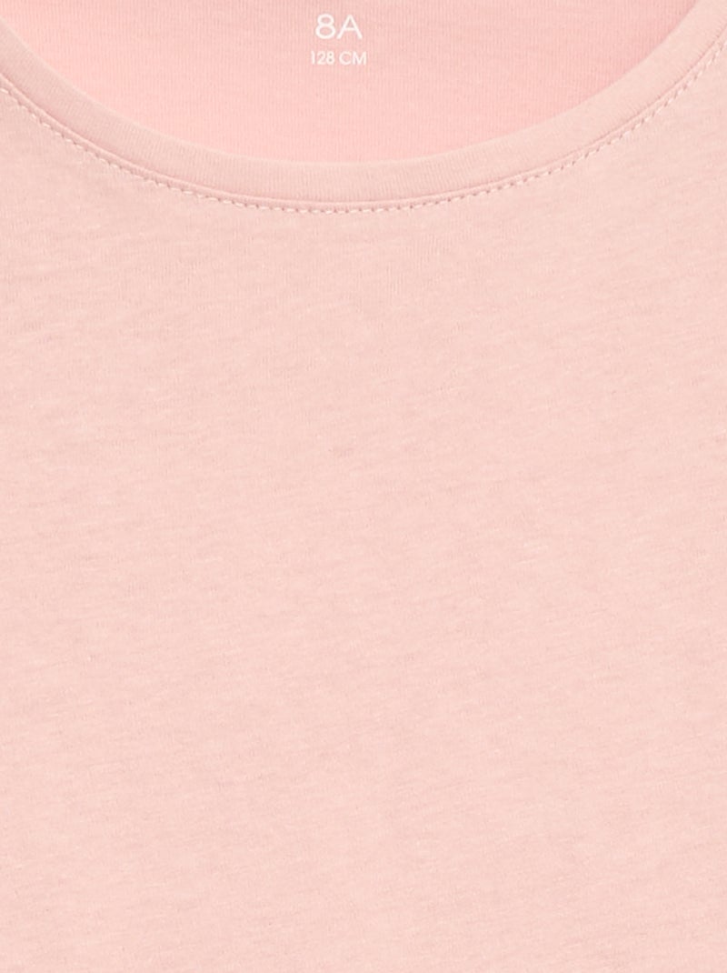 Einfarbiges T-Shirt Rosa - Kiabi