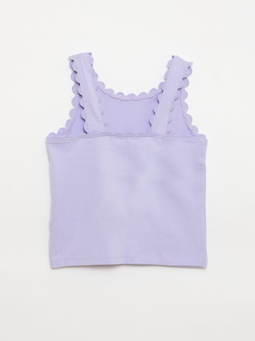 Einfarbiges Tanktop mit Wellenkanten - Kiabi
