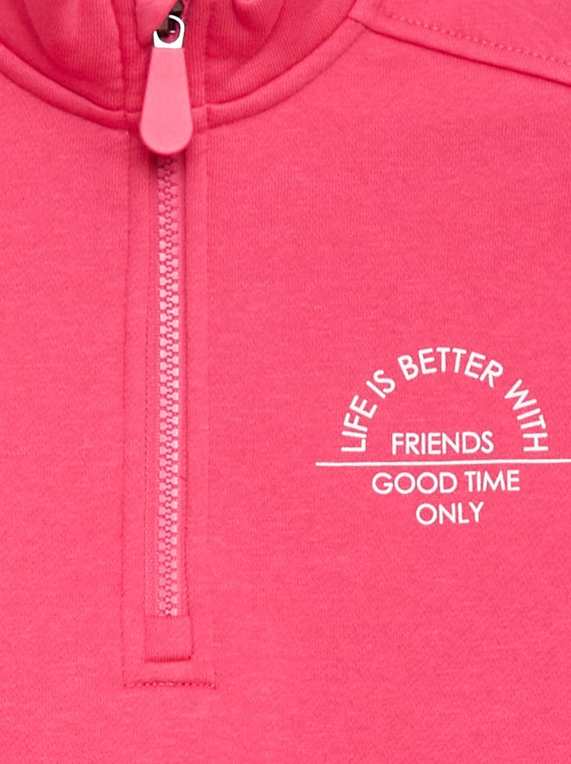 Einfarbiges Troyer-Sweatshirt Rosa - Kiabi