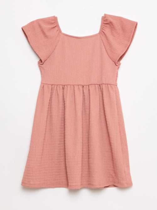 Einfarbiges Waffelstrickkleid - Kiabi