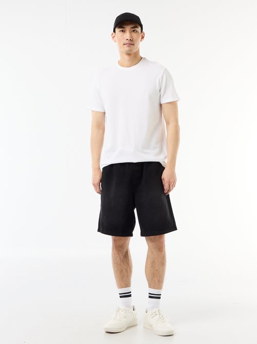 Elastic Waist Denim Bermuda Shorts - Kiabi