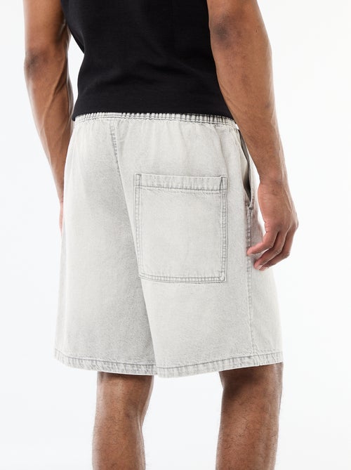 Elastic Waist Denim Bermuda Shorts - Kiabi