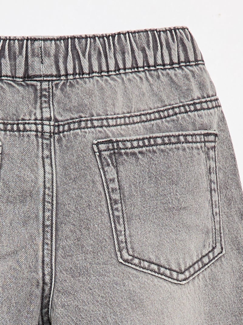 Elasticated Denim Shorts Grey - Kiabi