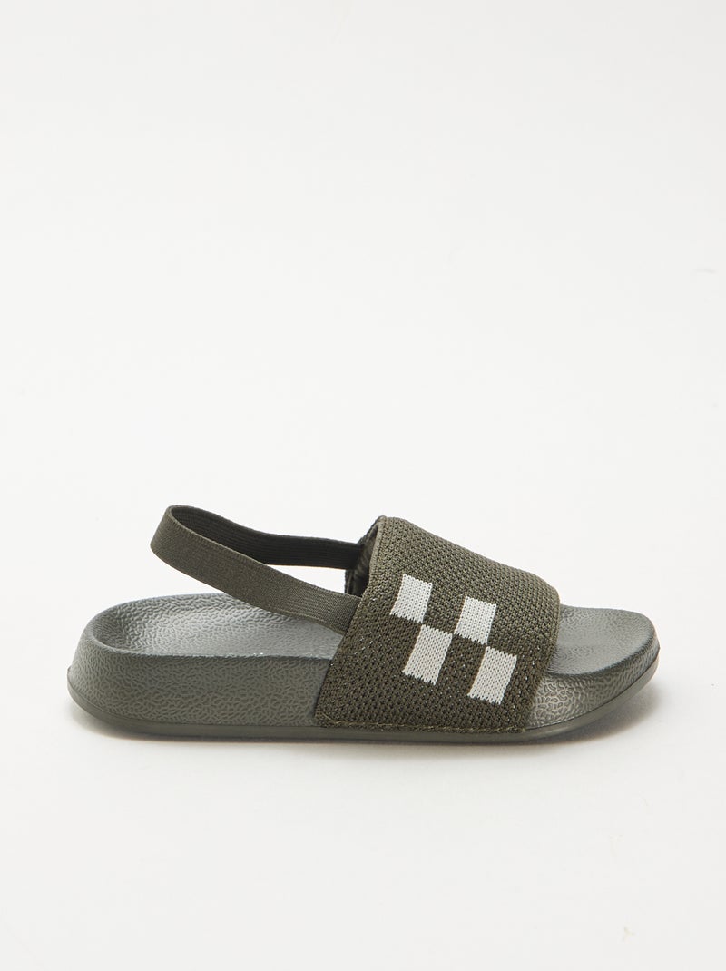 Elasticated Pool Slides Khaki - Kiabi