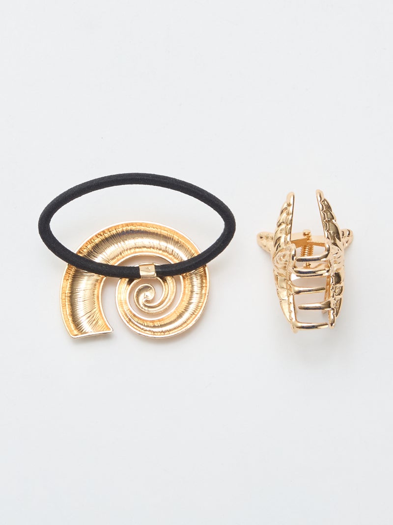 Elastique coquillage et pince étoile Jaune - Kiabi