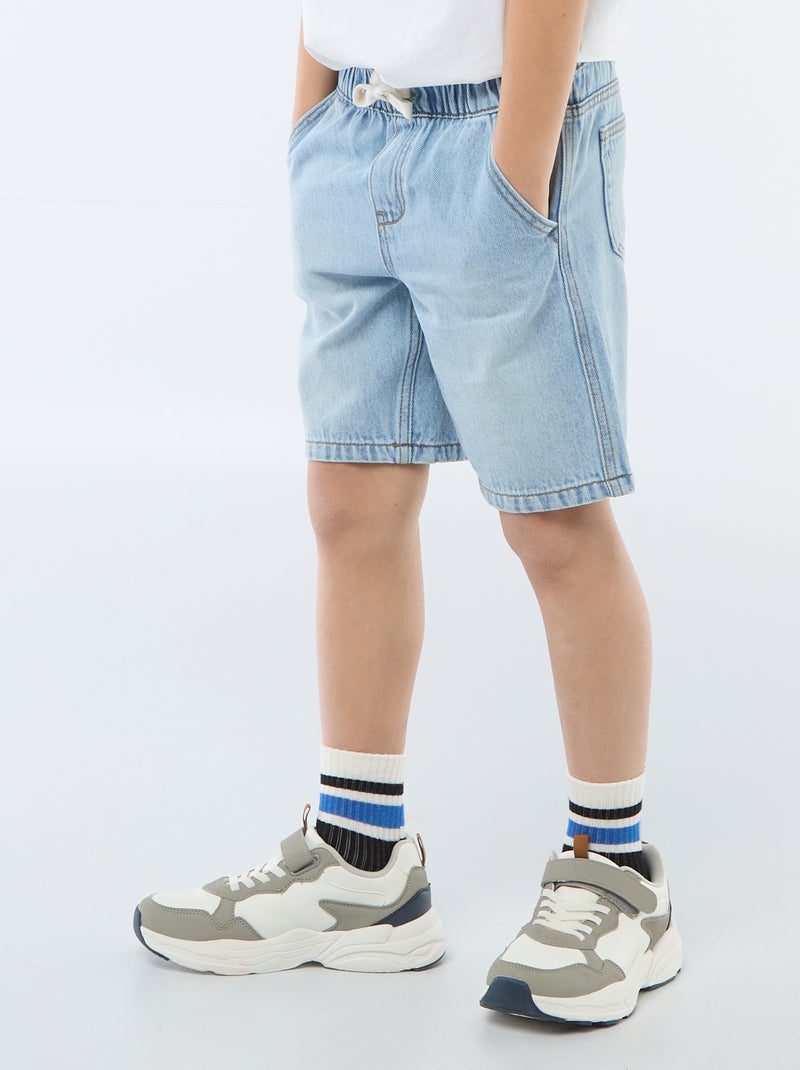 Elastische Jeans-Shorts Blau - Kiabi